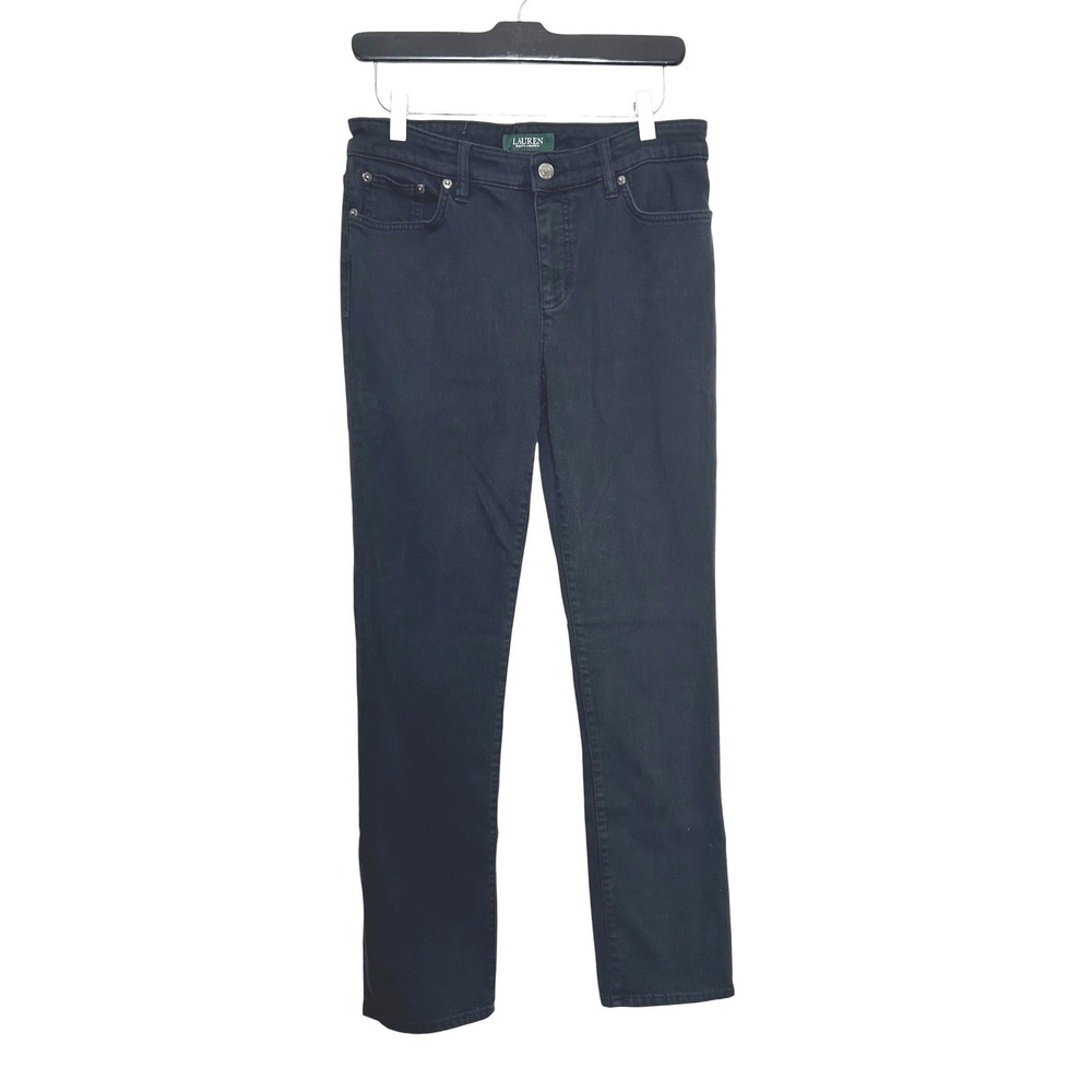 Lauren Ralph‎ Lauren Jeans Womens 10 Black Straight Leg Slim Fit Casual Classic